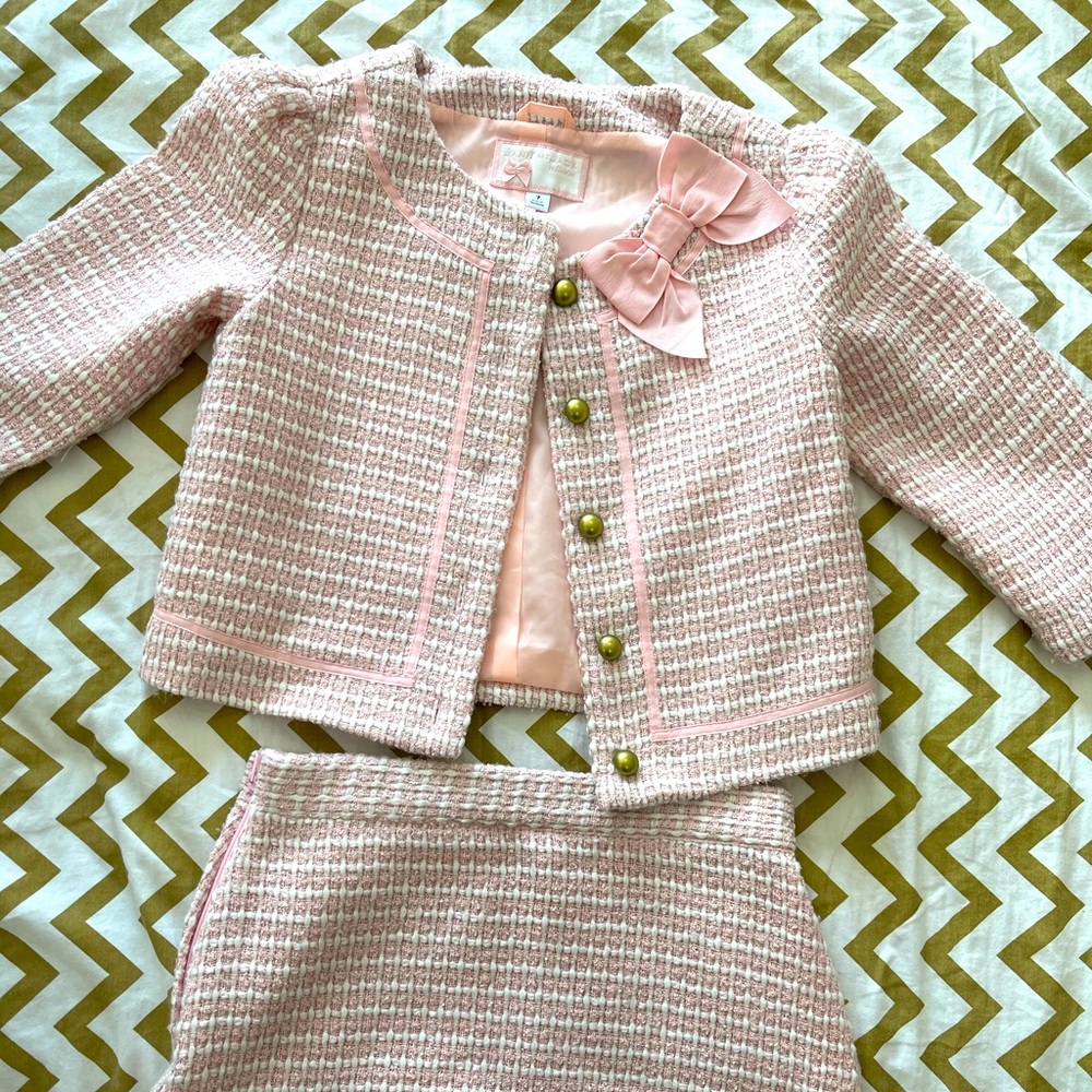 Janie and Jack Girls ruffle skirt & blazer combo